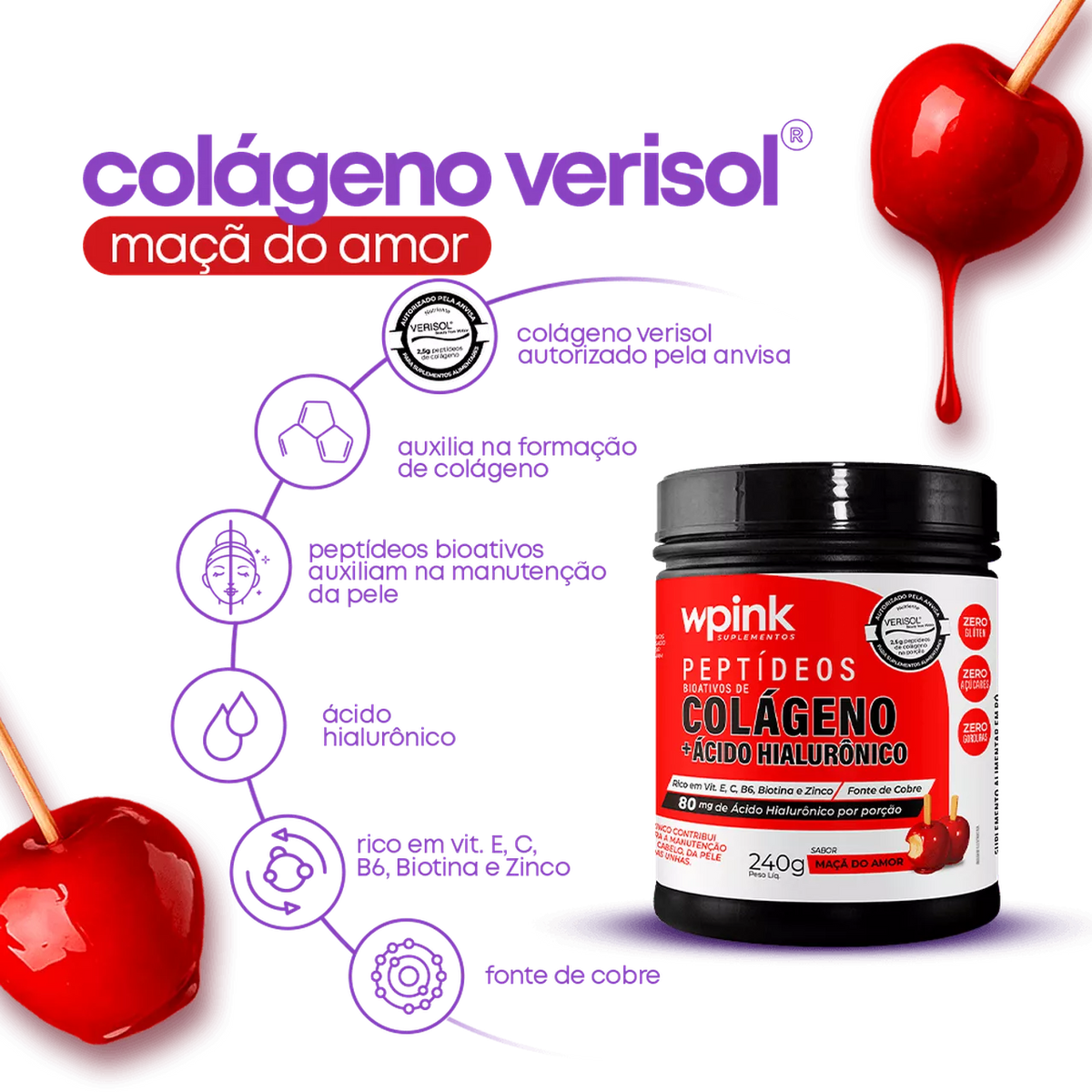 Colágeno de Maçã do Amor - 240g - The Supply