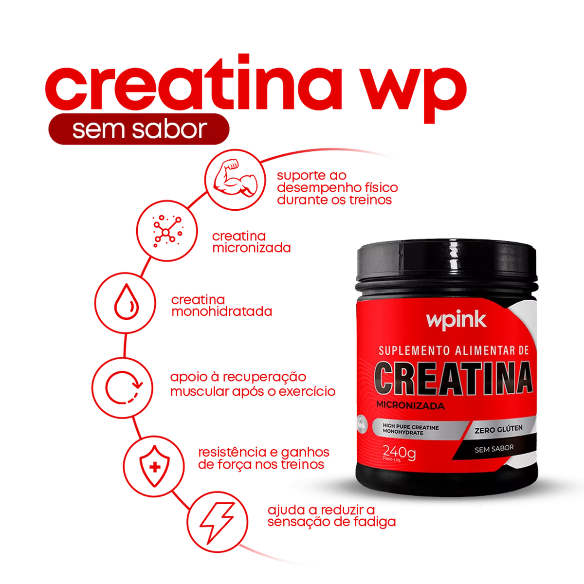 Creatina Sem Sabor - 240g